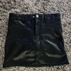 Abercrombie Kids Black Faux Leather Mini Skirt
